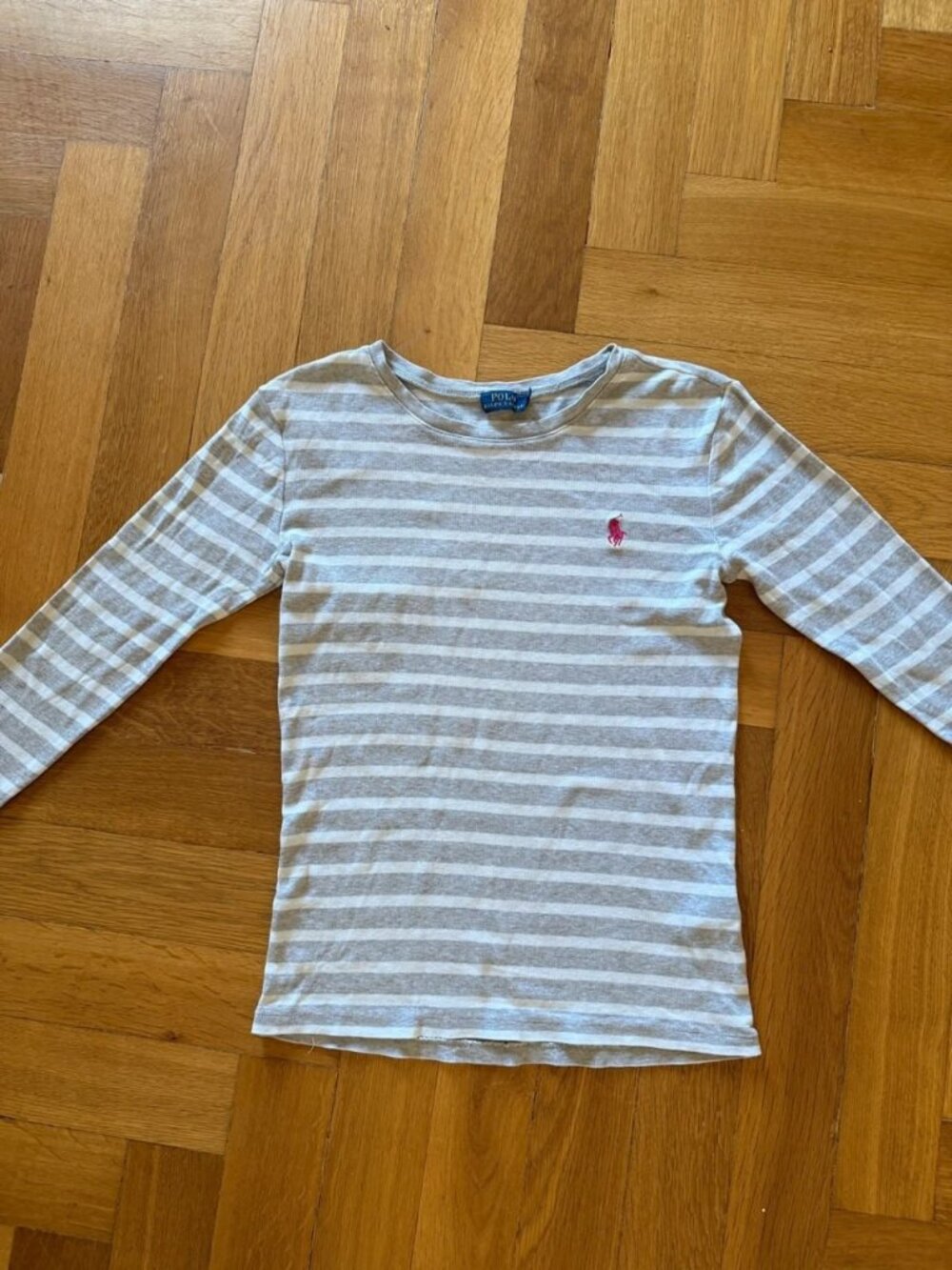 Women’s Striped Long Sleeve Top Grey/White Size S